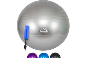 CampTeck Unisex Exercise Swiss Ball 65cm with Hand Pump for Fitness, Gym, Yoga, Pilates