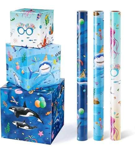 RUSPEPA Rouleau De Papier Cadeau Marine - Mini Rouleau - 43,2 Cm X 5 M