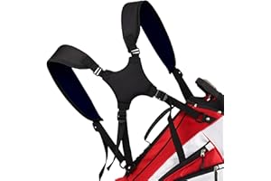 BIG TEETH Correa de repuesto para bolsa de golf, cómoda correa ajustable de doble hombro, correa acolchada para bolsa de transporte de golf