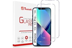 Tentoki Verre Trempé pour iPhone 13/13 Pro / 14, [Lot de 2] vitre Protection écran -sans Bulles d'air - [Anti Rayures, Dureté 9H] Ultra Transparent