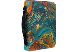 Kuiaobaty Bibeltasche mit Griff, mit Reißverschluss, blaugrün, flüssige Kunstbuchhüllen für Taschenbücher, Buchschutzhülle für Damen und Herren