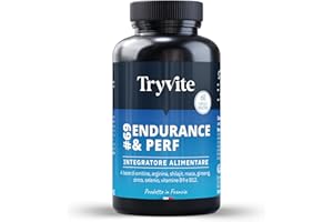 Formula Endurance Uomo | Circolazione Sanguigna Ottimale | Testo, Vigore, Energia | Shilajit, Maca, Ginseng, Arginina, Zinco | TRYVITE ENDURANCE & PERF | 60 Capsule