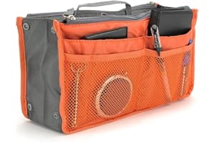 NOVAGO Organiseur Pochette Sac de Rangement intérieur pour Sac à Main ou Sac de Voyage (divers Coloris Disponibles) (Orange)