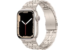 Tasikar Kompatibel mit Apple Watch Armband 49mm 46mm 45mm 44mm 42mm Massives Edelstah Metall Herren Damen Band Kompatibel mit Apple Watch SE 2 SE Series 10 9 8 7 6 5 4 3, Polarstern