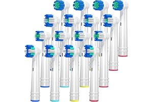 REDTRON Cabezal de Recambio para Oral-B Cepillo de Dientes Eléctrico Recargable, 16Pzs Recambios para Cepillo de Dientes Compatible con Precision, Floss, Cross, Whitening