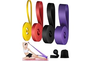 COYONCE Elastici Fitness, 3/4PCS Bande di Resistenza Diversi Livelli Con Ancoraggio alla Porta per Uomo e Donna, Stretching, Pilates, Palestra