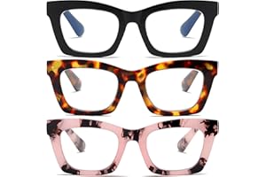 FSREAD FSRTEP Oprah Style Reading Glasses for Women - 3 Pack Stylis Readers with Blue Light Blocking and Spring Hinge