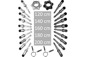 ‎MOVIT MOVIT Profi Langhantelstange, 30mm STANDARDNORM, Auswahl: 120, 140, 160, 180, 200 cm, verchromt o. schwarz, Sternverschluss o. Federverschluss, Hantel Stange Hantelstange Langhantel