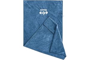 VUSDDY Serviette de Fitness Gym, Serviette de Sport Microfibre, Serviette d'entraînement Absorbante avec Fixation, Serviette de Voyage Légère pour Sport Yoga Randonnée Plage Douche(Blue)