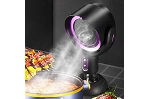 JIAWU Portable Range Hood, Desktop Range Hood with 2 Speed Exhaust Fan, Removable Washable Filter, Oil Collection Cup, Portable Kitchen Exhaust Fan for Indoor BBQ, Hot Pot (Black and