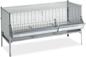 Motisi Zootecnici Gabbia per polli Pulcini da cm.120, fornita di mangiatoia, abbeveratoio e Padella Raccolta feci, Gabbia Robusta e Solida