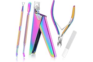 WEIYI Coupe Ongle,Coupe Cuticule Ongle,Pince Cuticule Ongle,Set Manucure et Pédicure 5 Pièces,Guillotine Capsule Ongle,Coupe Ongles Professionnel,Pince Ongle