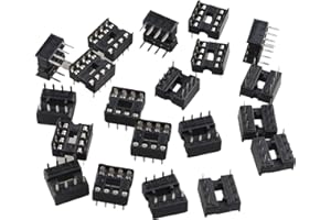 Futheda 20 Pcs 8 Broches 2.54 mm Pitch Dip/DIL IC Sockets Solder Type Adaptateur