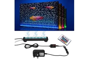 NEWNEN LED Submersible Fish Tank Light: 5050 LED Aquarium Light with RGB Color Changing/Dimming - IP68 Waterproof Bubble Fish Tank Decorations Lamp for Small Gallon Fish 13cm/5inch