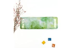 My Rock Way Palette de Peinture Spring Picnic Vide en métal pour Aquarelle 24 Demi-Godets ou 12 Godets avec Palette de mélange et Anneau de Pouce. Boîte d'aquarelle de Voyage, Parfait pour Un Cadeau