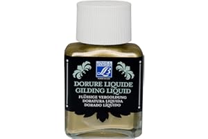 Lefranc Bourgeois 350410 flüssige Vergoldung für Dekoration, schillernde Metallfarben mit hoher Deckkraft, wasserfest & wetterbeständig, 75ml Flasche - Reiches Gold