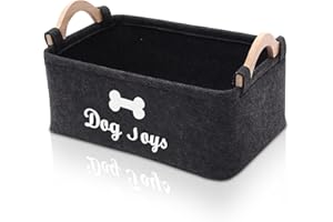 ONPERPOE Almacenamiento de juguetes para perros, caja de juguetes plegable con asa, cesta de almacenamiento para juguetes para perros, caja de almacenamiento rectangular para organizar juguetes para mascotas