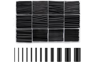 CAREHABI 1000 unidades termoretractil para cables, 1 – 13 mm tubo termorretráctil negro, resistentes al agua, surtido de tubos de encogimiento de calor para cable de carga de aislamiento