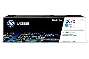 HP 207X W2211X Toner Cyan Grande Capacité Authentique pour HP Color LaserJet Pro M255 / M282 / M283