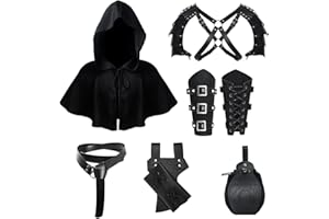 MVFEUIJ Accesorios de caballero medieval, cinturón medieval para Halloween, juego de accesorios retro para cosplay, mago, Halloween