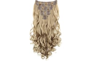 CAISHA XL 7-Częściowy Zestaw Klipsów W Przedłużeniach 60cm Przedłużanie Włosów Falista Treska Blond Mix CE4-1