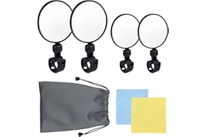 CISHOW 7pcs Bike Mirrors 2 Sizes Bicycle Cycling Rear View Mirrors 360° Rotatable Convex Plastic Mirror for Mountain Road Bike
