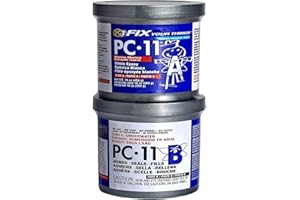 PC PRODUCTS PC-Products PC-11 Pâte adhésive époxy en deux parties, qualité marine, 0,5 kg en deux canettes, blanc cassé 160114