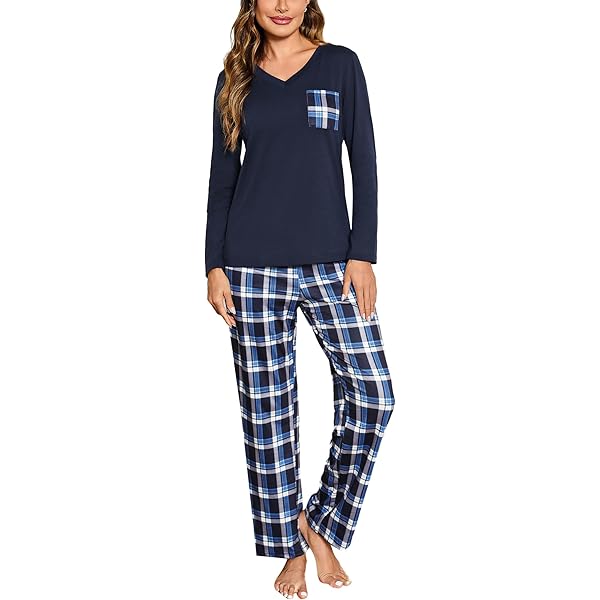 Pigiama Invernale Donna In Cotone - Set Due Pezzi Con Tasche, Comodo E Morbido Per La Notte - Foto 13