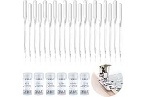 KKVOGMLE 60 Sewing Machine Needles, 6 Sizes Universal Sewing Machine Needle 65/9, 75/11, 80/12, 90/14, 100/16, 110/18, Sewing Accessories for Sewing Machine Needles with Boxes