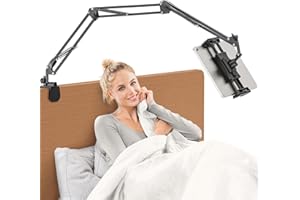 Jubor Tablet Stand for Bed, Foldable iPad Bed Holder with 3 Metal Arm, 360 Degree Rotation iPad Desk Holder for iPad/Pro/Air/Mini, Smartphones and Tablets 4.7-12.9 Inches