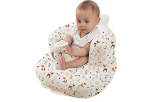 BOHEMIABY Inflatable Baby Chair for 3-36 Months, Portable Blow Up Baby Chair Built-in Air Pump, Soft Back Support for Toddlers Learning to Sit & Feeding, Indoor & Outdoor Use(Animal)