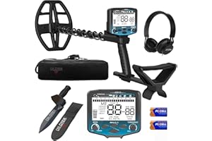 DR.ÖTEK Metal Detector - Set professionale di metal detector ad alta precisione e innovativo con bilanciamento del pavimento, 5 modalità, bobina doppia D impermeabile da 12", rilevatore oro per caccia