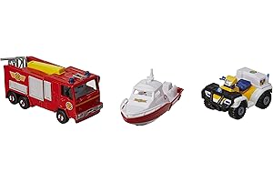 Dickie Toys 203099629401 - Feuerwehrmann Sam dreiteiliges Fahrzeug Set