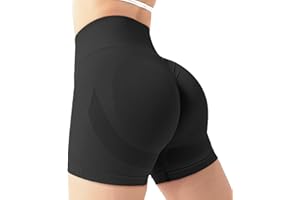 Zhiaek Pantalones Cortos Mujer Deporte Cintura Alta Mallas Cortas Mujer Push Up Short Deportivo Sin Costuras Opaco para Yoga Fitness Jogging Running Gimnasio