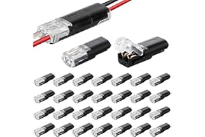 SAMAMOCA Lot de 30 connecteur electrique etanche 2 fils 12v,connecteurs de câble de voiture étanches à 2 broches,raccord electrique etanche 2 fils,pour câble 18-22 AWG,connecteur electrique rapide pour voiture
