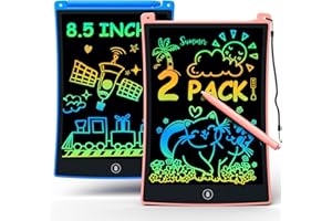 bravokids Tavoletta grafica LCD da 2 pezzi con 4 stilo, blocco da disegno colorato da 8,5 pollici per bambini, giochi di viaggio, attività didattiche, regalo di compleanno per età 3 4 5 6 7 8 anni