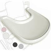 High Chair Tray Compatible with Stokke Tripp Trapp, Ergonomic Curved Design, Milky Matt, BPA Free, Easy to Assemble, Not Comp
