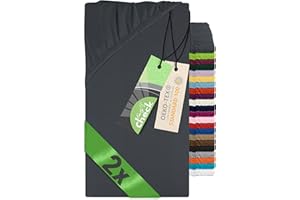 ‎EMILY´S CHECK Emily´s Check 2er-Pack Spannbettlaken für Laufgitter und Krabbeldecke 1493.2123, 100 x 100 cm, anthrazit