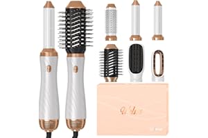‎UKLISS Air Styler Set 6 in 1, UKLISS Stylingbürsten Ionen Haartrockner mit Warmluftbürste Rundbürstenföhn Airflow Lockenstab Automatisch, Haarglätter Bürste Haarstyler für Trocknen, Glätten, Volumen, Locken