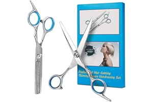 Bubuxy Haarschere, professionelles Haarschneide-Set, Effilierschere, Ausdünnschere, Friseur-Set, Edelstahlschere