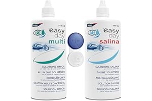 Bipack Easy Day Multi Soluzione unica 360 ml + Easy Day Salina 360 ml + Portalenti incluso