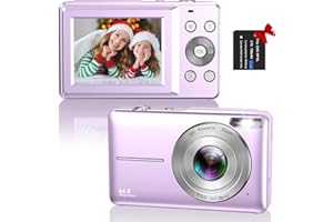 Digital Camera, Hauyince FHD 1080P 44MP Compact Camera, Vlogging Camera with 16X Digital Zoom, Powerful Cameras for Photography, Portable Mini Camera for Kids Teens Beginners-Purple