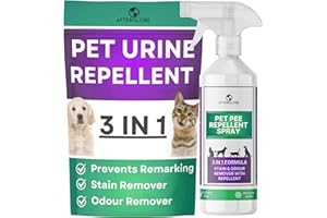 Afterglobe Pet Urine Repellent Spray – Stops Dog & Cat Pee & Indoor Marking – Cat & Dog Deterrent Spray for Carpets, Rugs & Furniture – 500ml