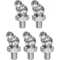 sourcing map Graisseur Droit M10 x 7mm 1mm Filetage Mâle Raccords Graisseur Laiton 5pcs
