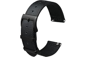 Anbeer Correa de reloj de nylon de dos piezas y cierre rápido con hebilla de metal, pulsera de reloj de nylon tejido de doble capa