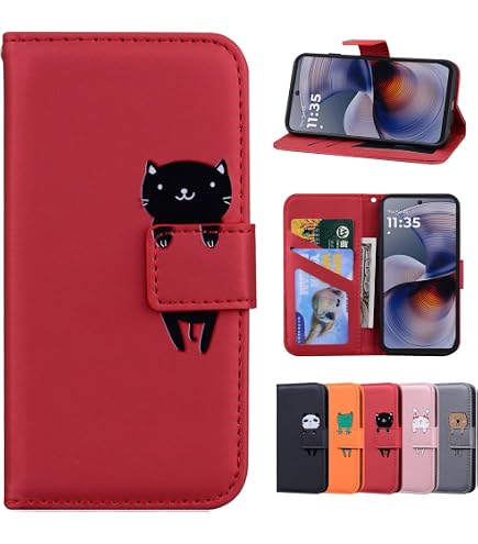 HAOYE Cover Portafoglio Per Motorola Moto G14, Pelle PU Marrone Con Slot Carte E Supporto, Chiusura Magnetica