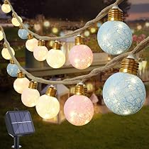 Qedertek Solar Lichterkette Aussen Wetterfest, 6M Solar Lichterkette Außen Warmweiß mit 16 Cotton Ball, LED Seil Solarlichterkette für Garten, Balkon, Hochzeit, Party, Kinderzimmer, Innen Osterdeko Beleuchtung