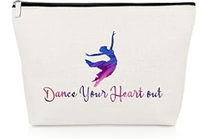 GEVODY Dance Lovers Gifts for Girls Makeup Bag Inspirational Dancer Gifts Dance Teacher Gifts from Student Christmas Birthday Gifts for Dance Student Thank You Appreciation Gifts Cosmetic Pouch