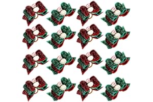 Balacoo 20pcs Pet Dogs Chirstmas Hair Bows with Rubber Bands Bow Ties Christmas Holiday Bowties Hairbands Hair Grooming Accessories (Random Color)