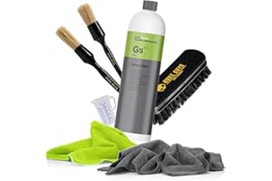 detailmate Koch Chemie Green Star Kit de nettoyage universel 1 l + pinceau de nettoyage Nuke Guys Small & Large + brosse textile + 2 chiffons en microfibre de qualité supérieure 320 g/m² + verre